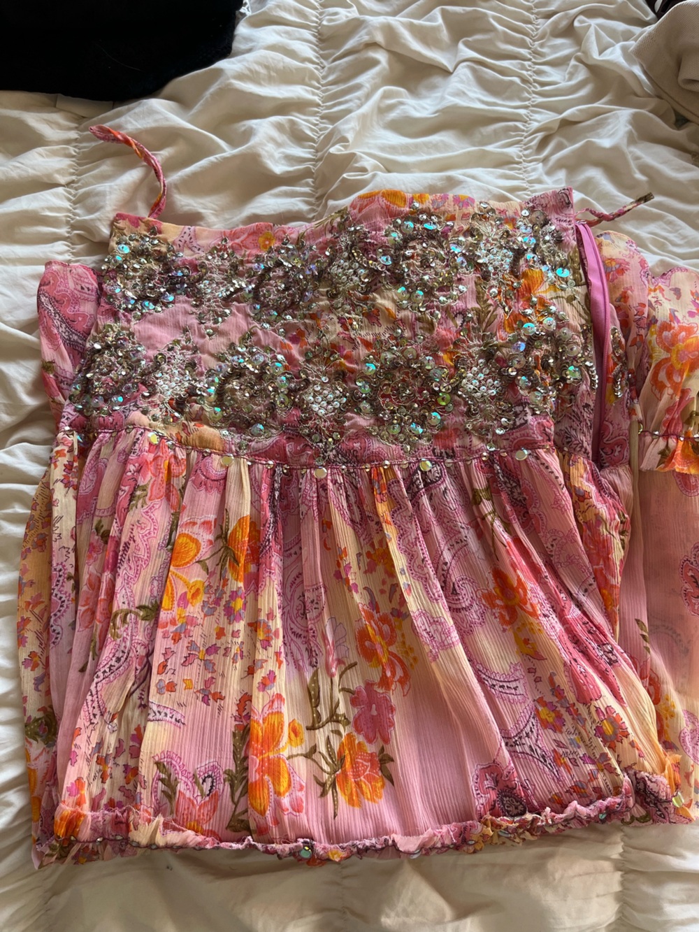 Bohemian Colorful Skirt with Sequins Old Zara